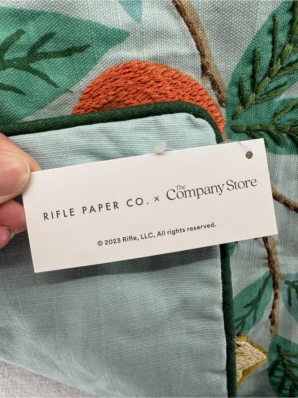 Rifle Paper Co Company Store Embroidered Euro Pillow Sham Cover Citrus Grove